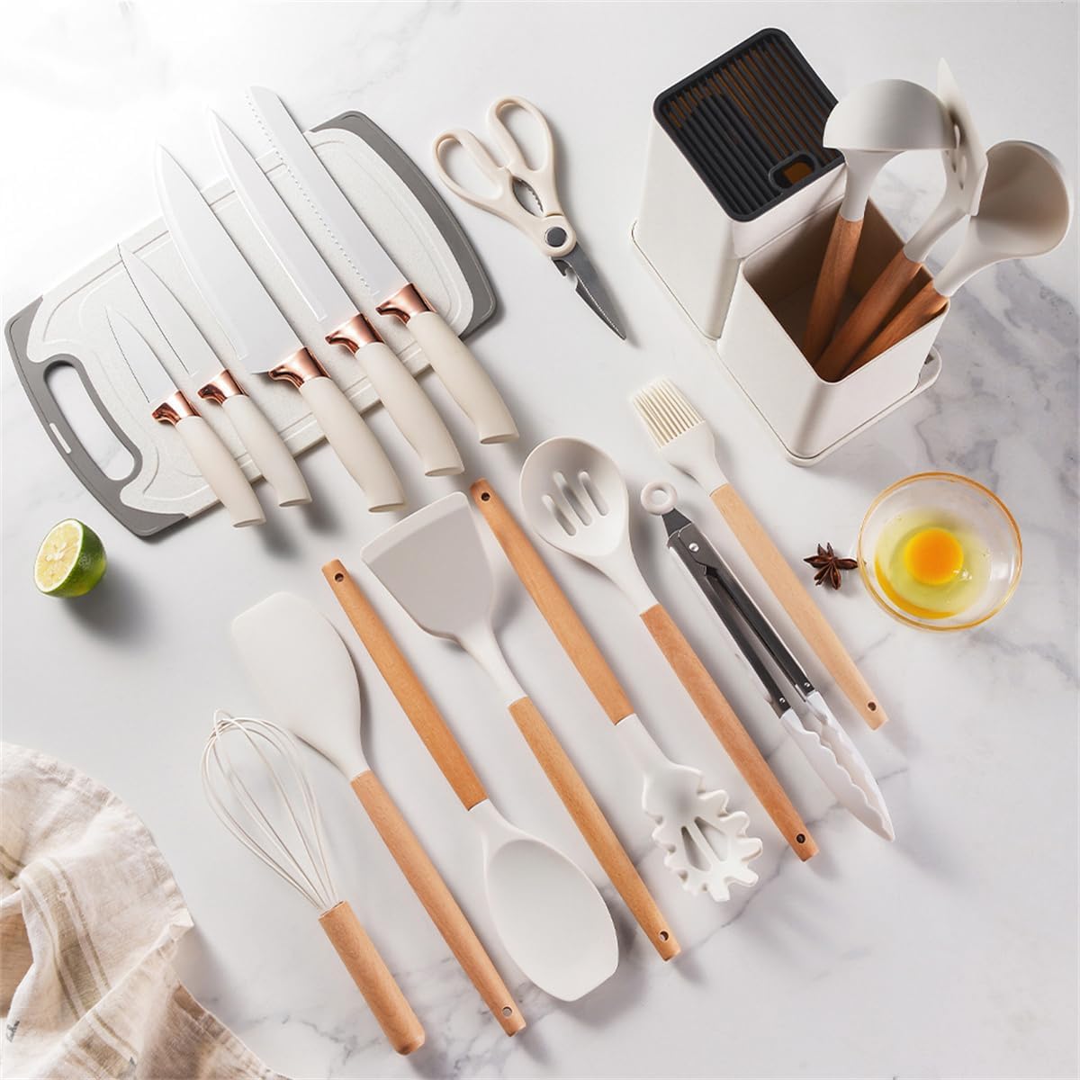 19PCS Kitchen Set – A complete utensil and knife toolkit